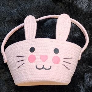 Cotton Rope Pink Bunny Easter Basket Storage Basket